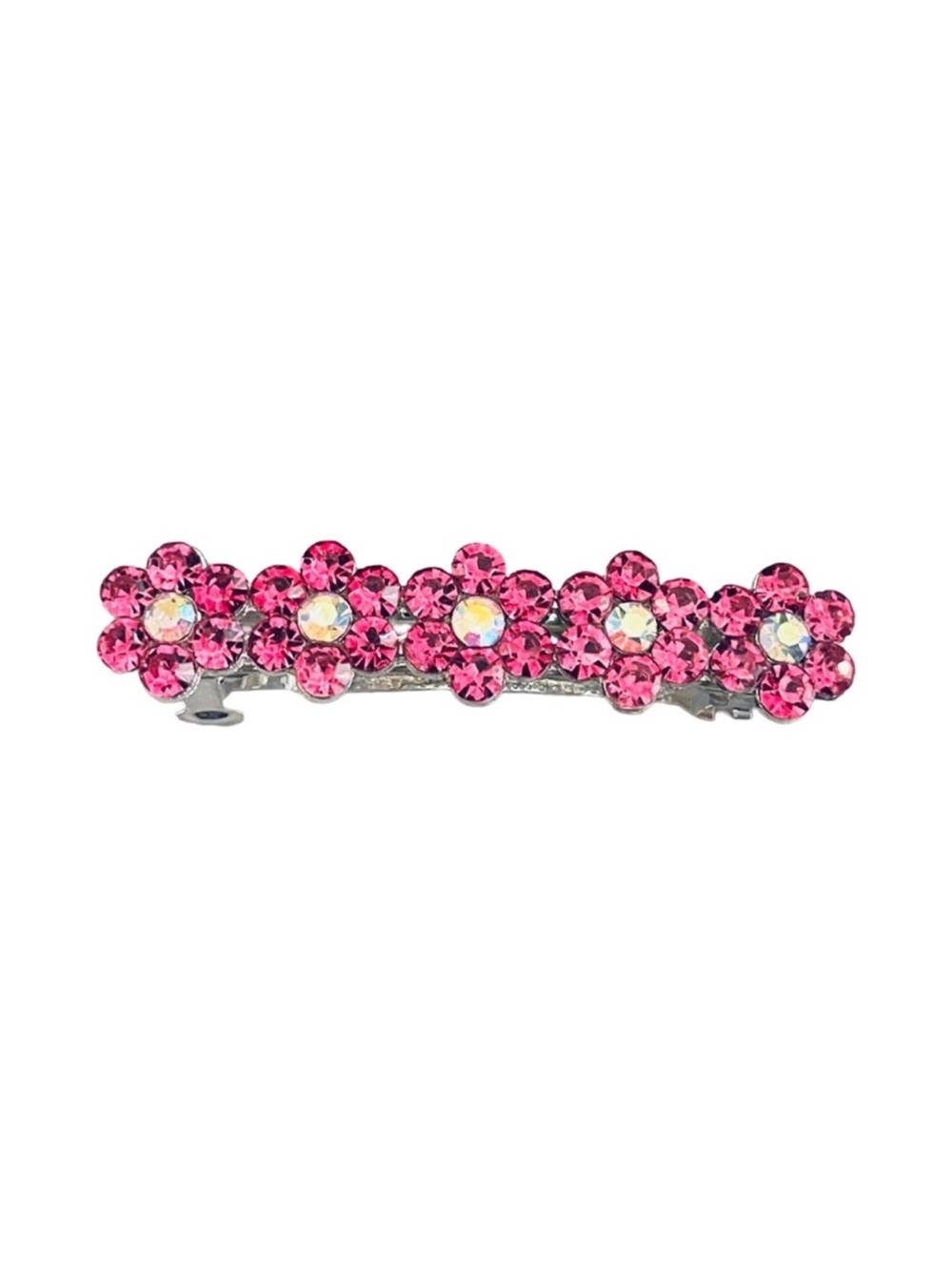 Pink Crystal Flower Hair Clip Barrette - Women Accessories FINAL PRICE DROP